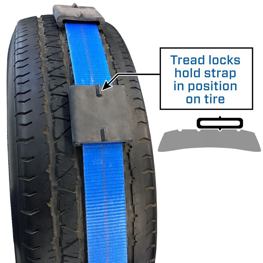 2" x 10' Tire Block Strap with E-Track Ends - Black