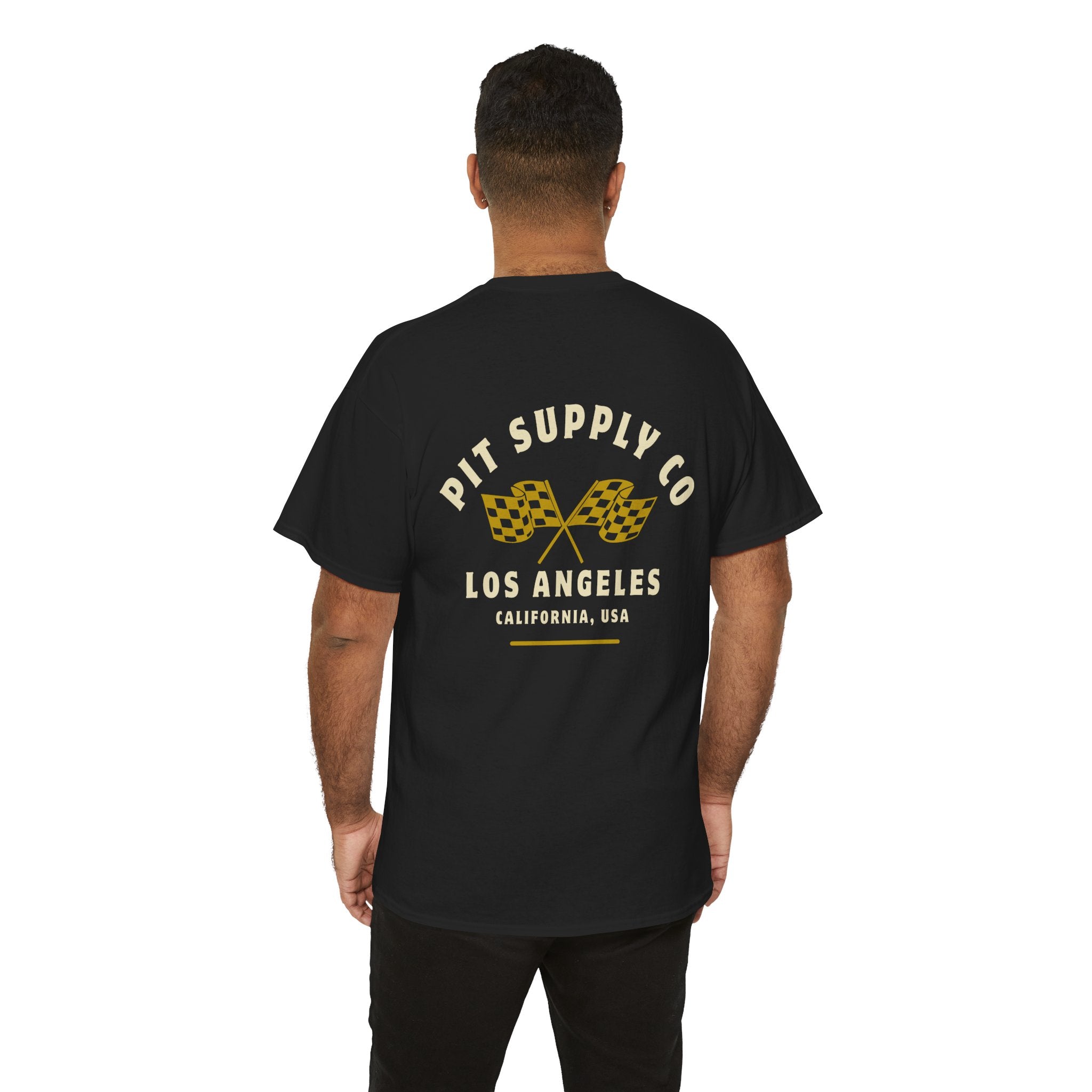 Pit Supply Co Vintage Crossed Checkered Flag Tee