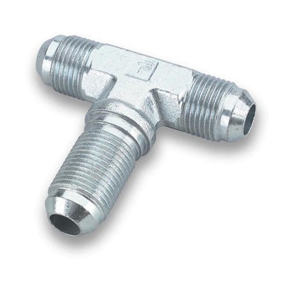 Bulkhead Tee, 3 AN Male x 3 AN Male x 3 AN Male Bulkhead, Steel, Zinc Plated, Each