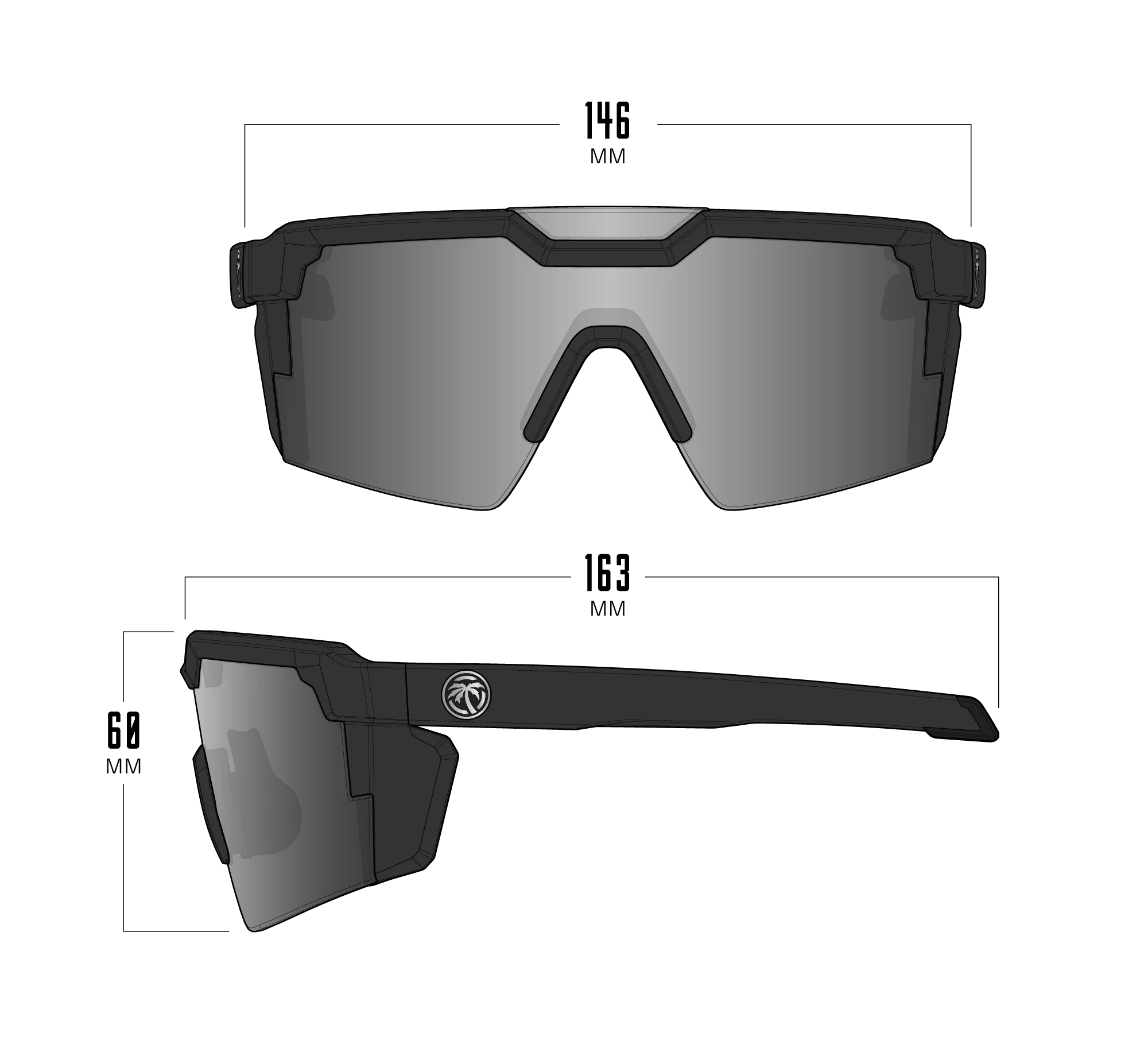 HEATWAVE VISUAL Future Tech Sunglasses: Vapor Clear Frame Photochromic Lens Z87+