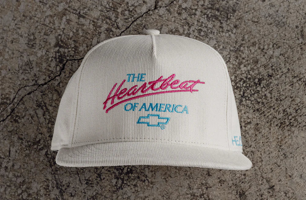 HWV Chevrolet Heartbeat of America Hat - OFF WHITE Cord