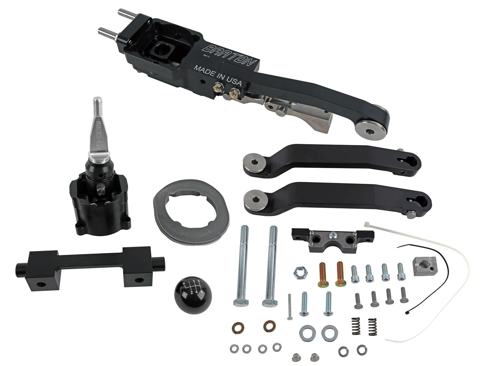 BARTON HYBRID 3 Shifter w/ Flat Stick. Fits 2015-24 Mustang