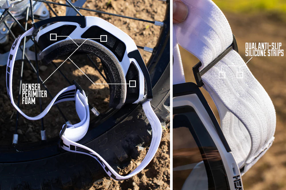HEATWAVE VISUAL MXG-250 Moto Goggle - Billboard Icon WHITE/PHOTOCHROMIC