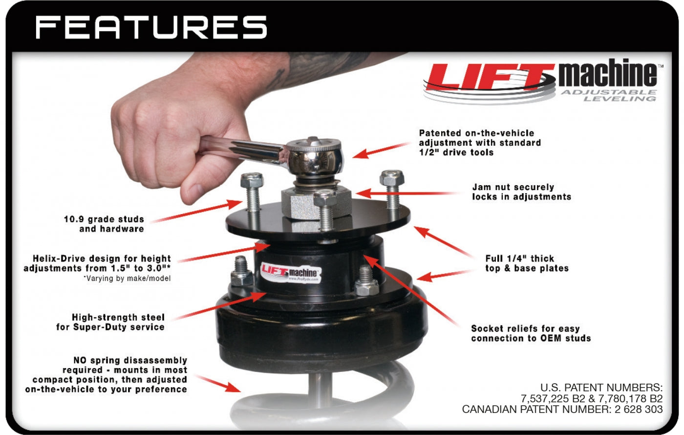ProRYDE LIFTMachine Adjustable Leveling Kits