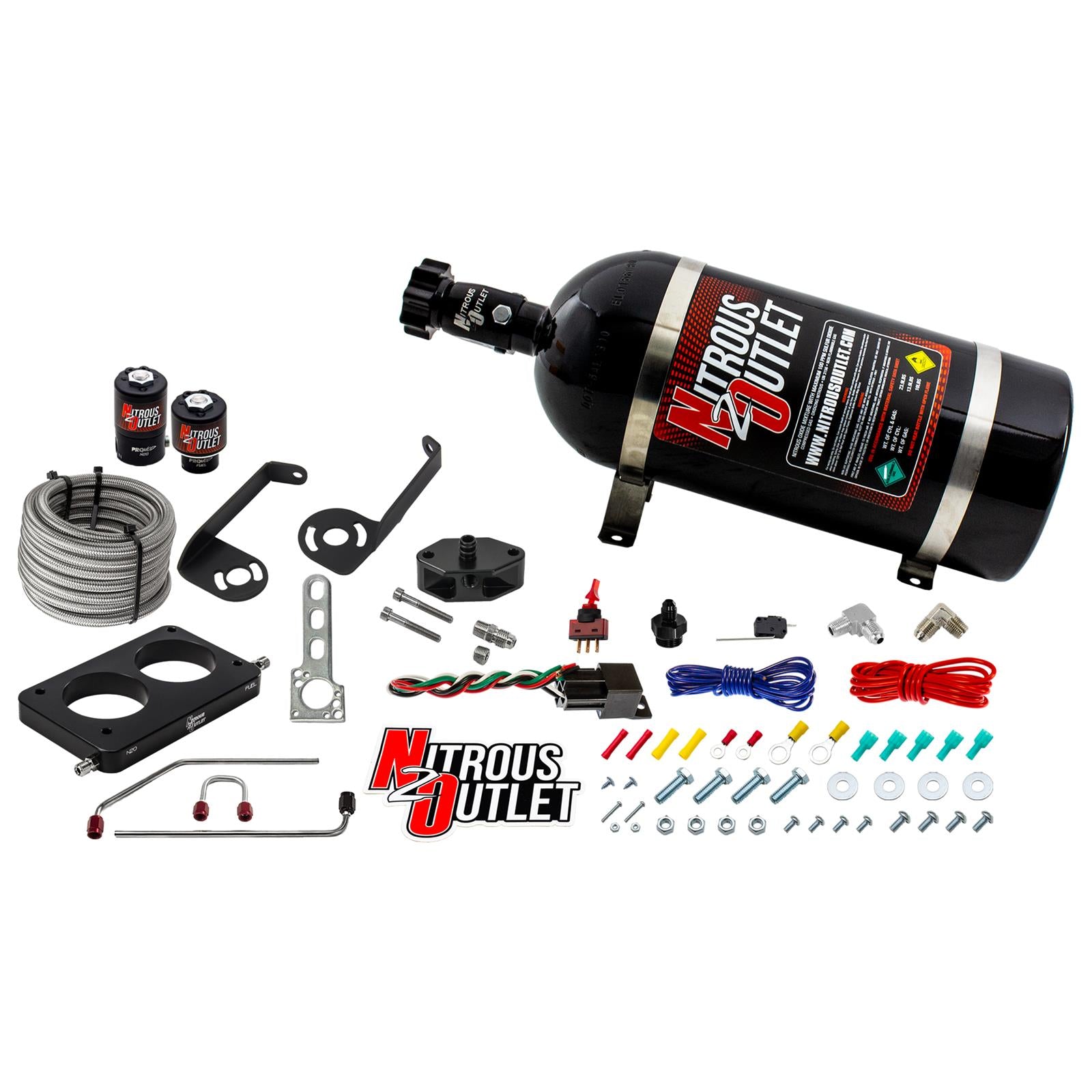 Nitrous Outlet Nitrous Oxide Plate Systems 00-10143-10 05-10 Mustang GT Hardline Plate System (10lb Bottle)