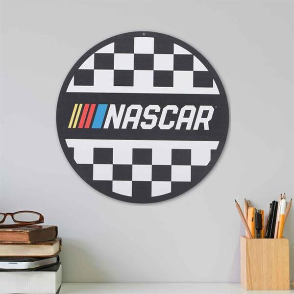 NASCAR Checkered Round Metal Sign