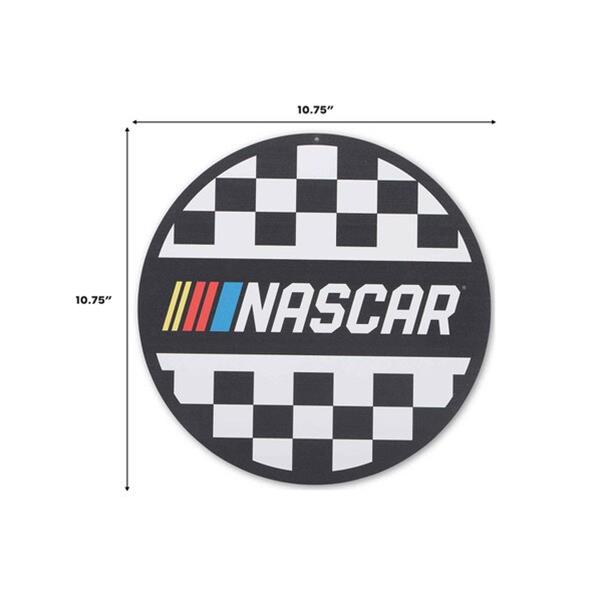 NASCAR Checkered Round Metal Sign