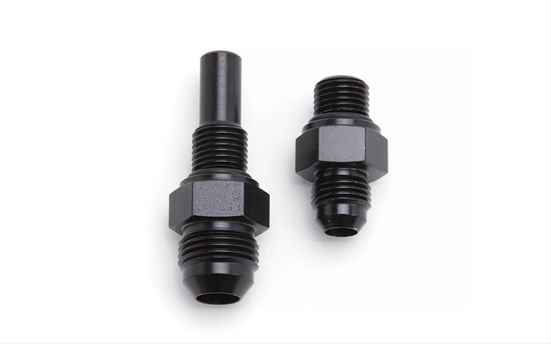 Line Fittings -8 AN to 1/4 in. Straight Thread, Black Anodized, Pair