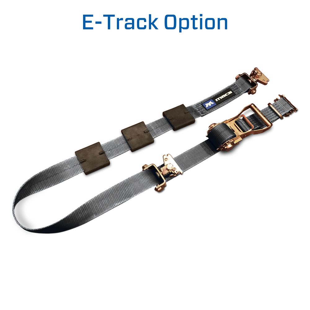 2" x 10' Tire Block Strap with E-Track Ends - Black