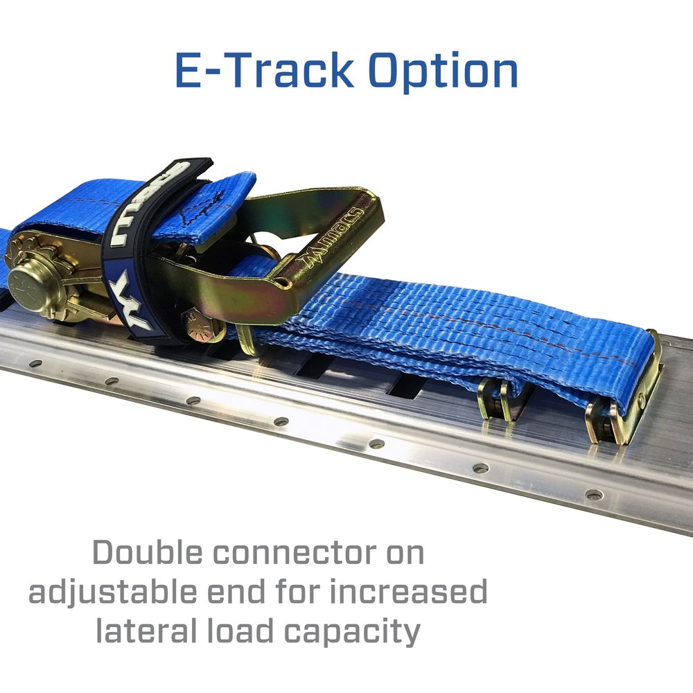 2" x 10' Tire Block Strap with E-Track Ends - Black