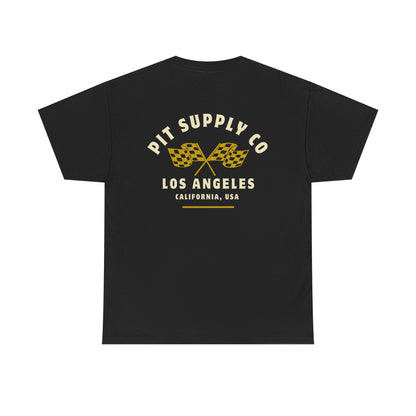 Pit Supply Co Vintage Crossed Checkered Flag Tee