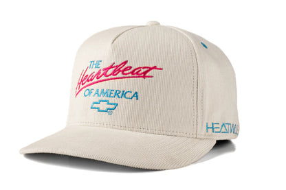 HWV Chevrolet Heartbeat of America Hat - OFF WHITE Cord