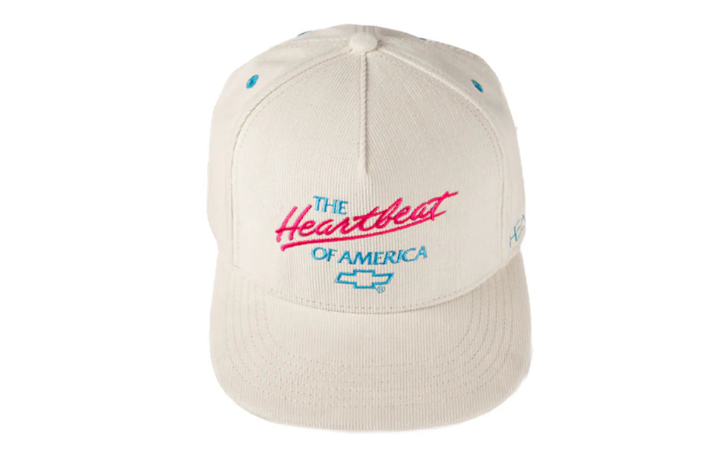HWV Chevrolet Heartbeat of America Hat - OFF WHITE Cord