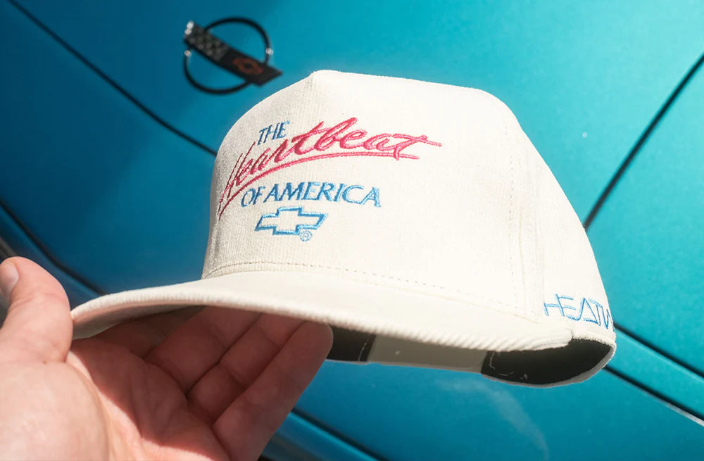 HWV Chevrolet Heartbeat of America Hat - OFF WHITE Cord