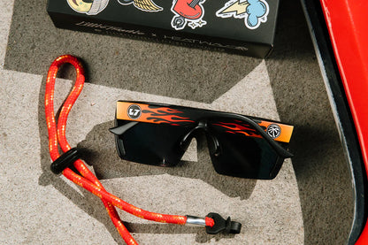 Kids Lazer Face Sunglasses: Little Trouble X Heat Wave Flames