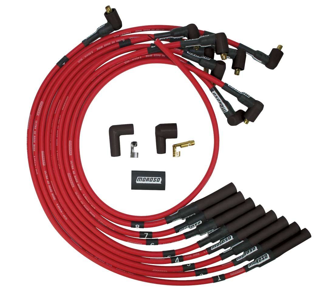 Ultra 40 Plug Wire Set BBC Non-HEI  Red