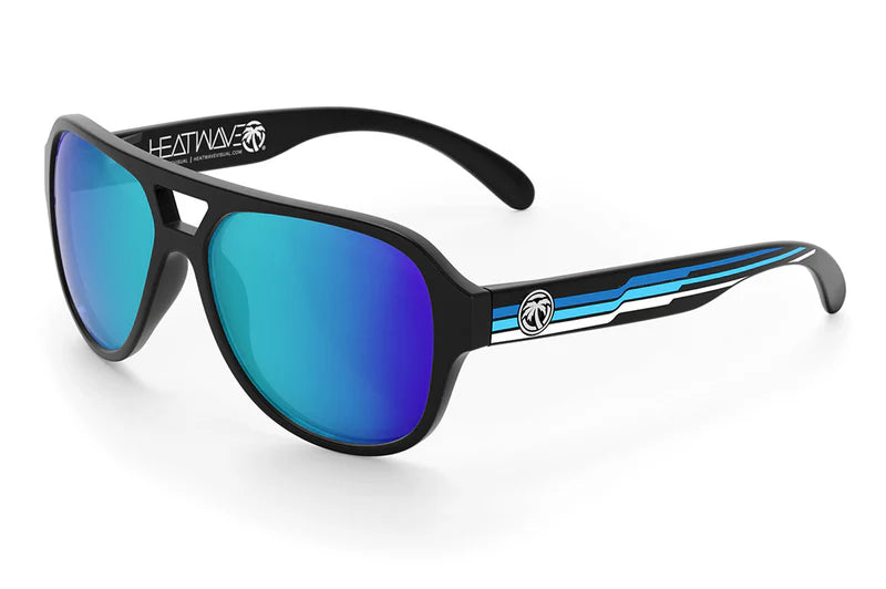 Supercat Sunglasses: Side Stripe Blue Customs