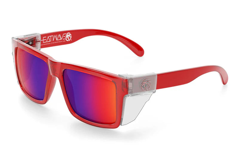 VISE Z87 Sunglasses Neon Red Frame