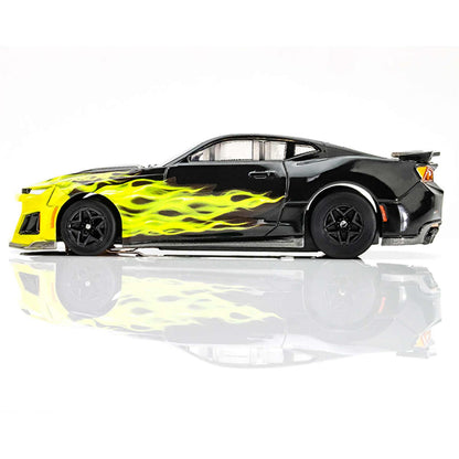 AFX Racing 2021 Chevy Camaro ZL1 Wild Fire Black/Green Mega G+HO Slot Cars 22060