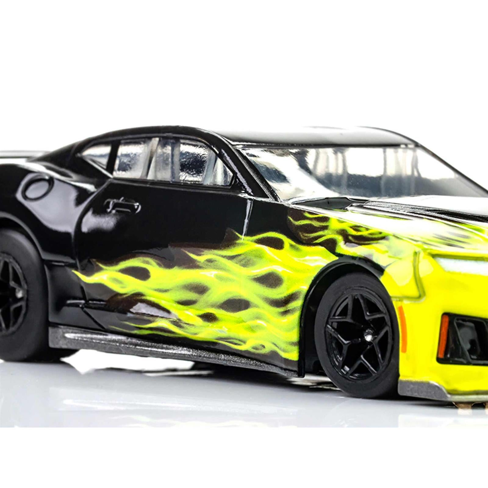 AFX Racing 2021 Chevy Camaro ZL1 Wild Fire Black/Green Mega G+HO Slot Cars 22060