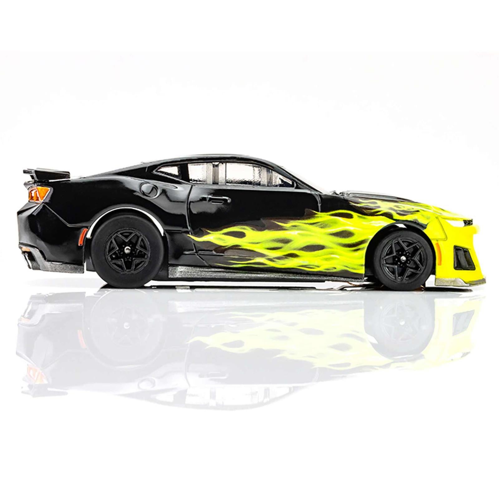 AFX Racing 2021 Chevy Camaro ZL1 Wild Fire Black/Green Mega G+HO Slot Cars 22060