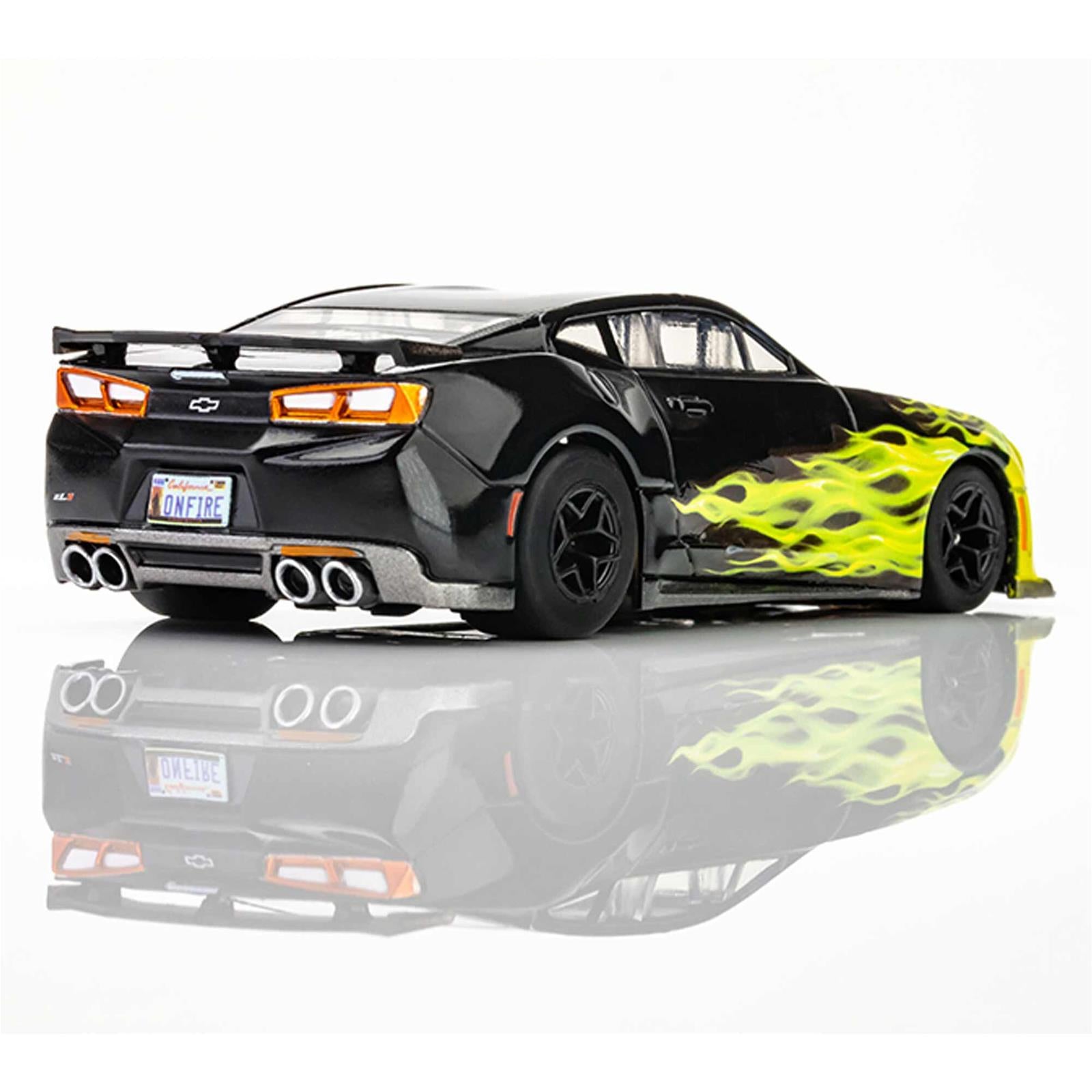 AFX Racing 2021 Chevy Camaro ZL1 Wild Fire Black/Green Mega G+HO Slot Cars 22060