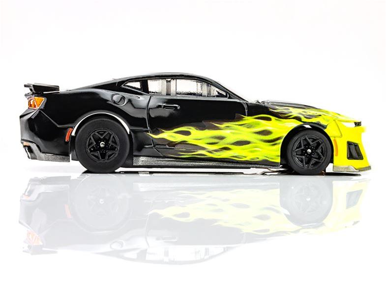 AFX Racing 2021 Chevy Camaro ZL1 Wild Fire Black/Green Mega G+HO Slot Cars 22060