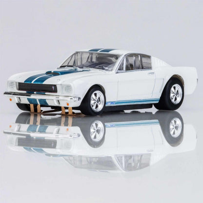 AFX Racing 1965 Ford Mustang Shelby GT350 White/Blue HO Slot Cars 22068