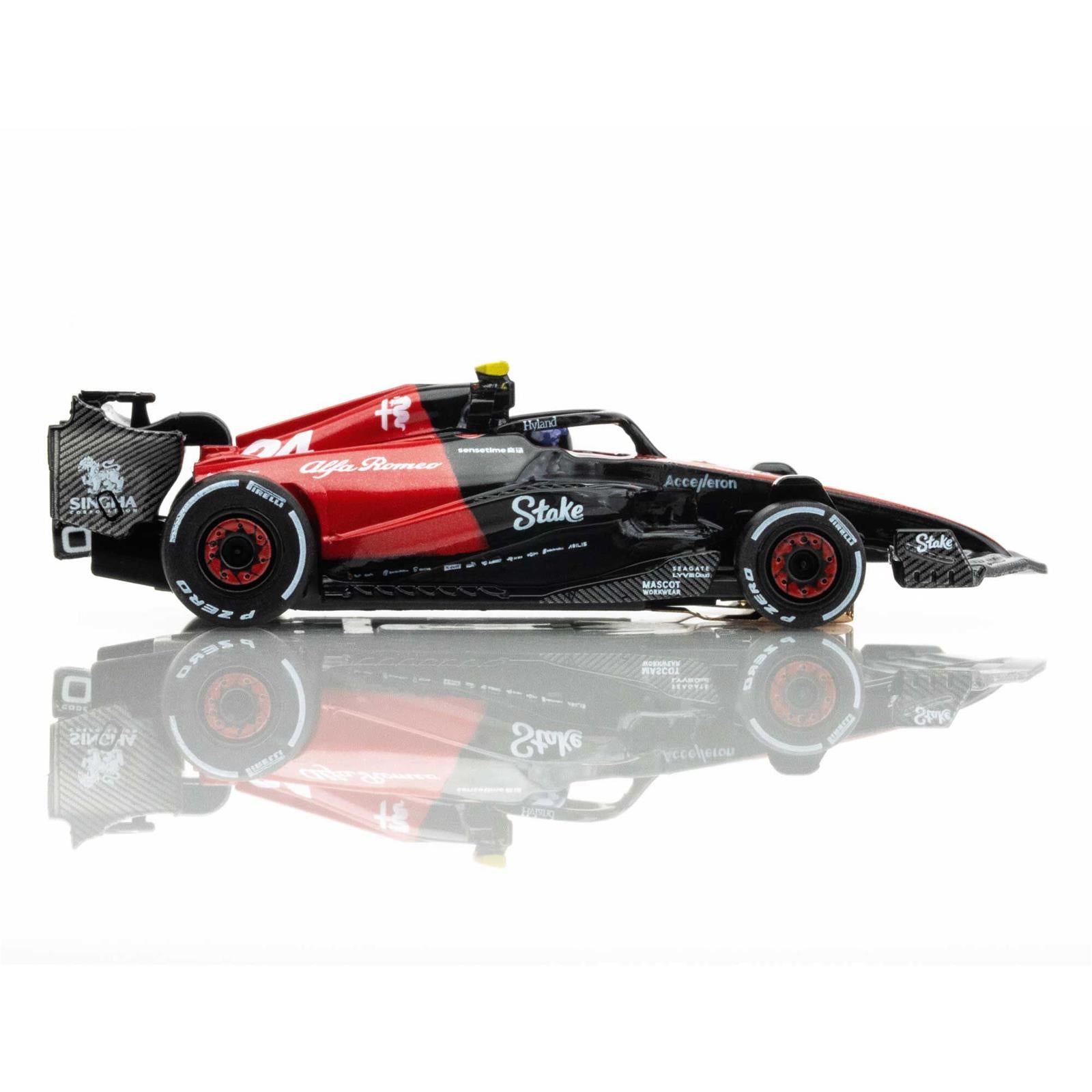 AFX Racing Alfa Romeo F1 FY-24 Black/Red Mega G+ HO Slot Cars 22084