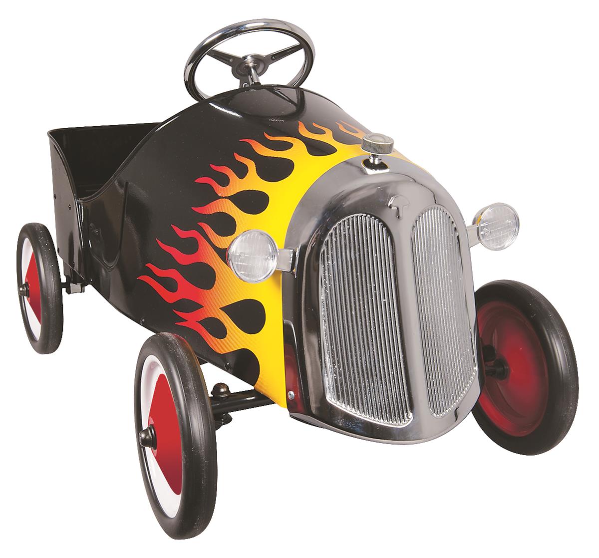 Black Flamed Hot Rod Pedal Car 9705