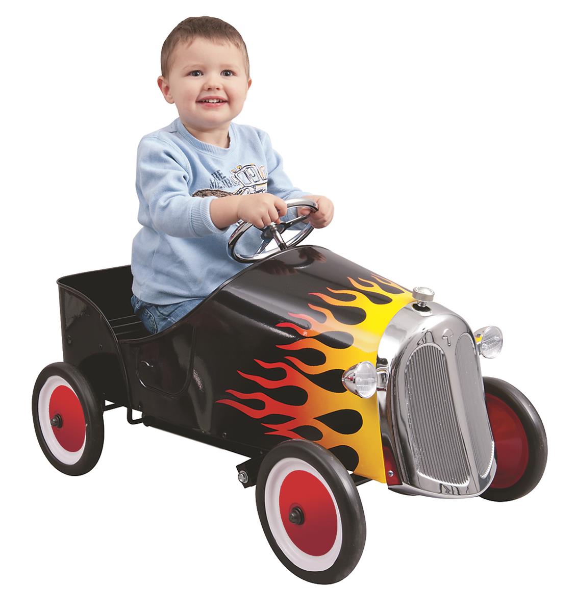 Black Flamed Hot Rod Pedal Car 9705