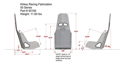 Kirkey 55 Series Aluminum Pro Street Drag Seat