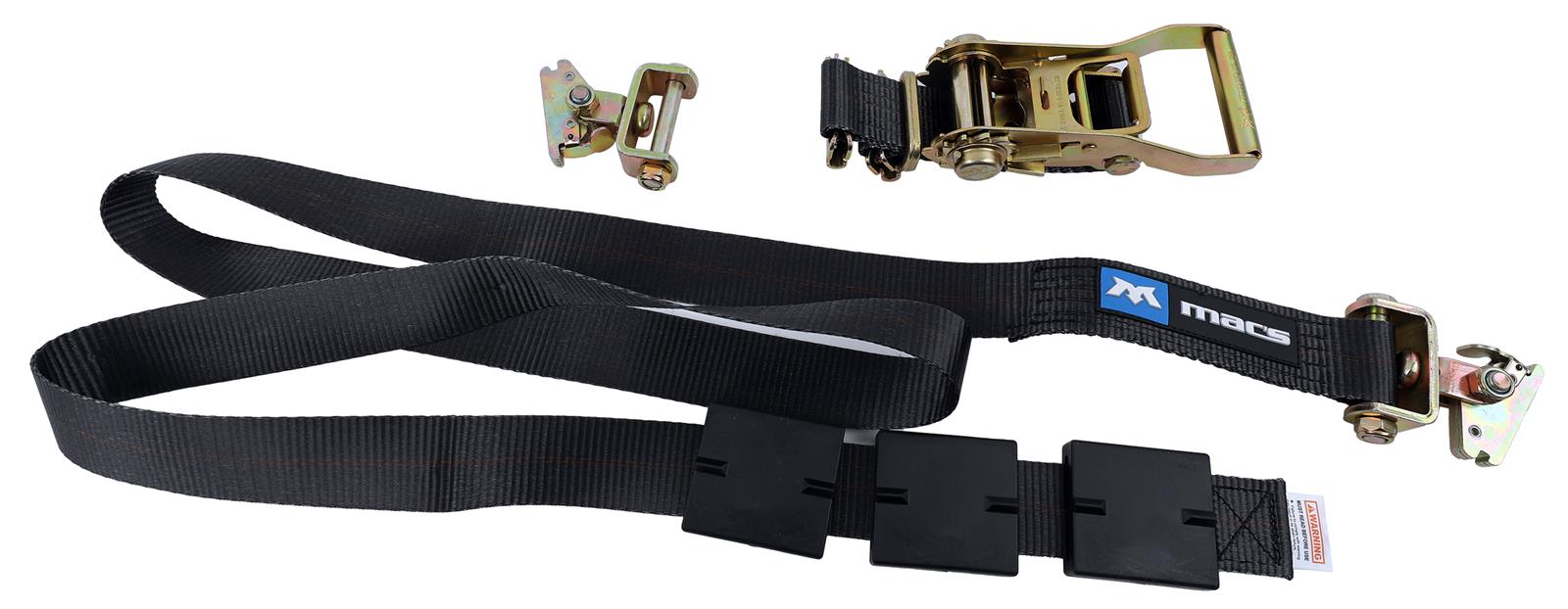 2" x 10' Tire Block Strap with E-Track Ends - Black