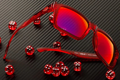 VISE Z87 Sunglasses Neon Red Frame