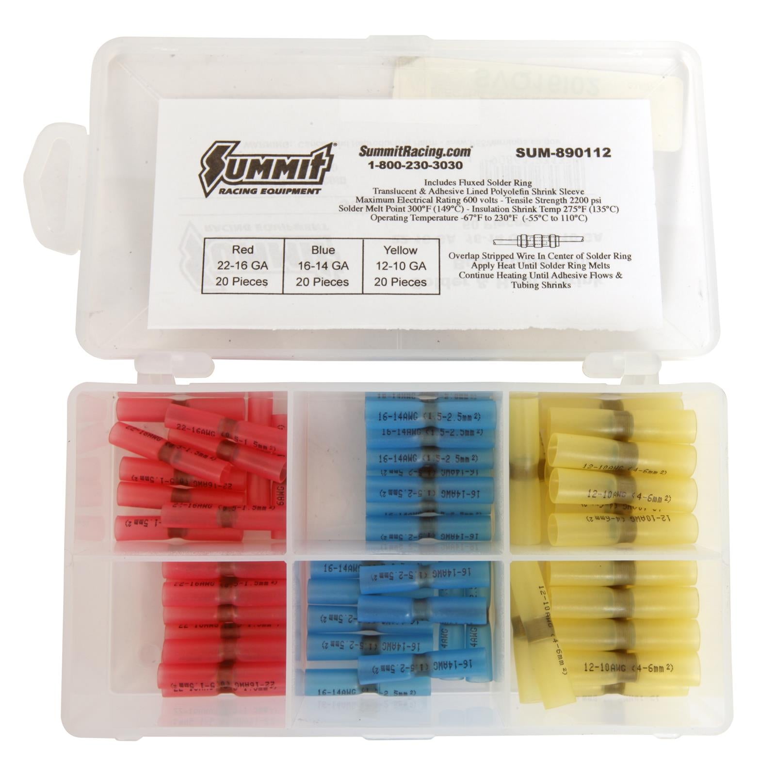 Summit Racing™ Heat Shrink Self-Solder Wire Splice Connectors SUM-890112