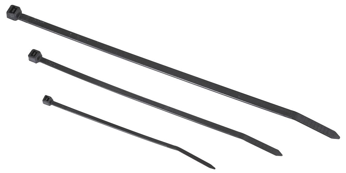 Zip Ties, Cable Ties, Nylon, Black, 8.0 in. Ties (150), 5.75 in. Ties (50), and 4.0 in. Ties (50), Set of 250